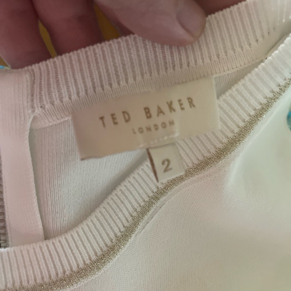 Ted baker of London size 2 really a 6-8 US. Sleeveless dress with gold trim. - Picture 5 of 6